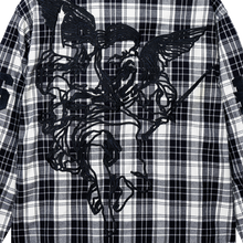 Load image into Gallery viewer, VALKYRIE EMBROIDERED FLANNEL NAVY
