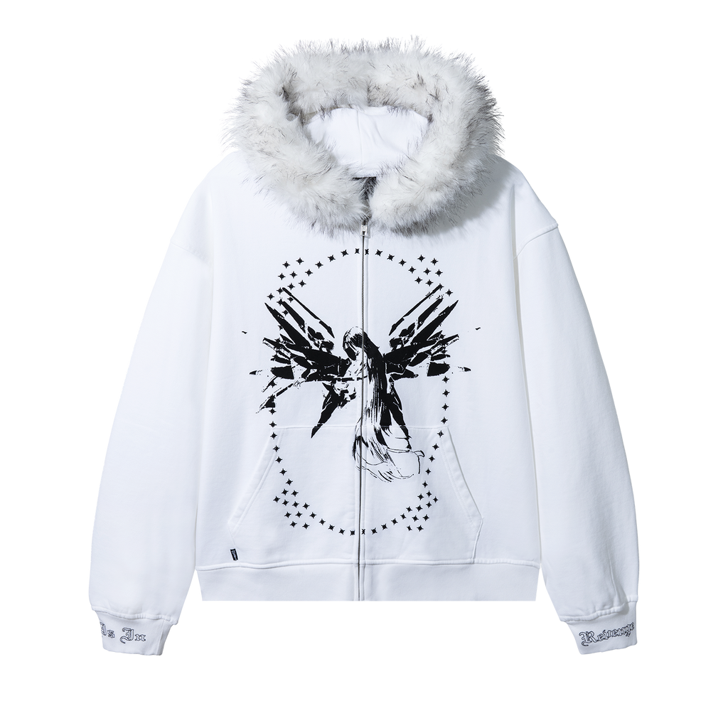 FALLEN ANGEL FUR ZIP WHITE