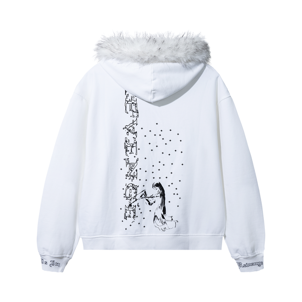 FALLEN ANGEL FUR ZIP WHITE