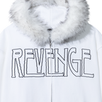 MANIFEST EMBROIDERED FUR ZIP WHITE