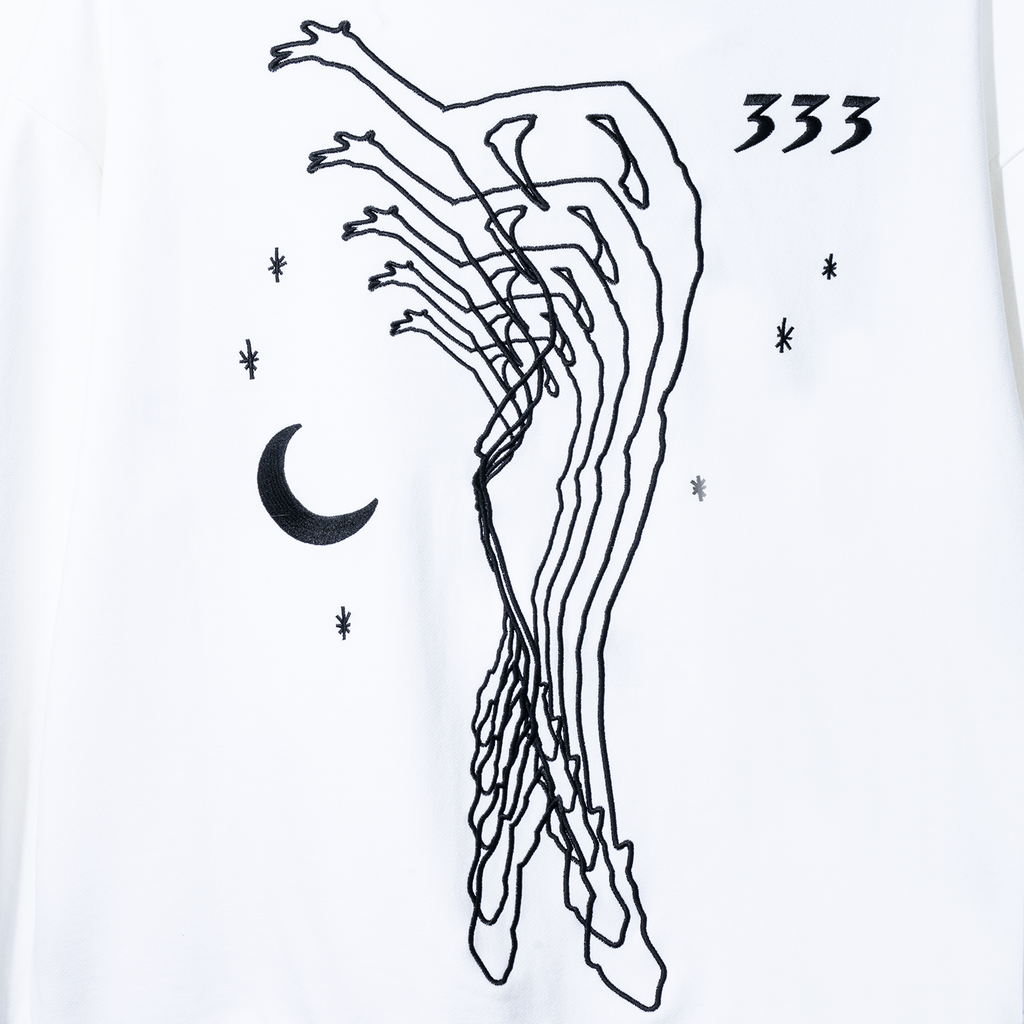 MANIFEST EMBROIDERED FUR ZIP WHITE
