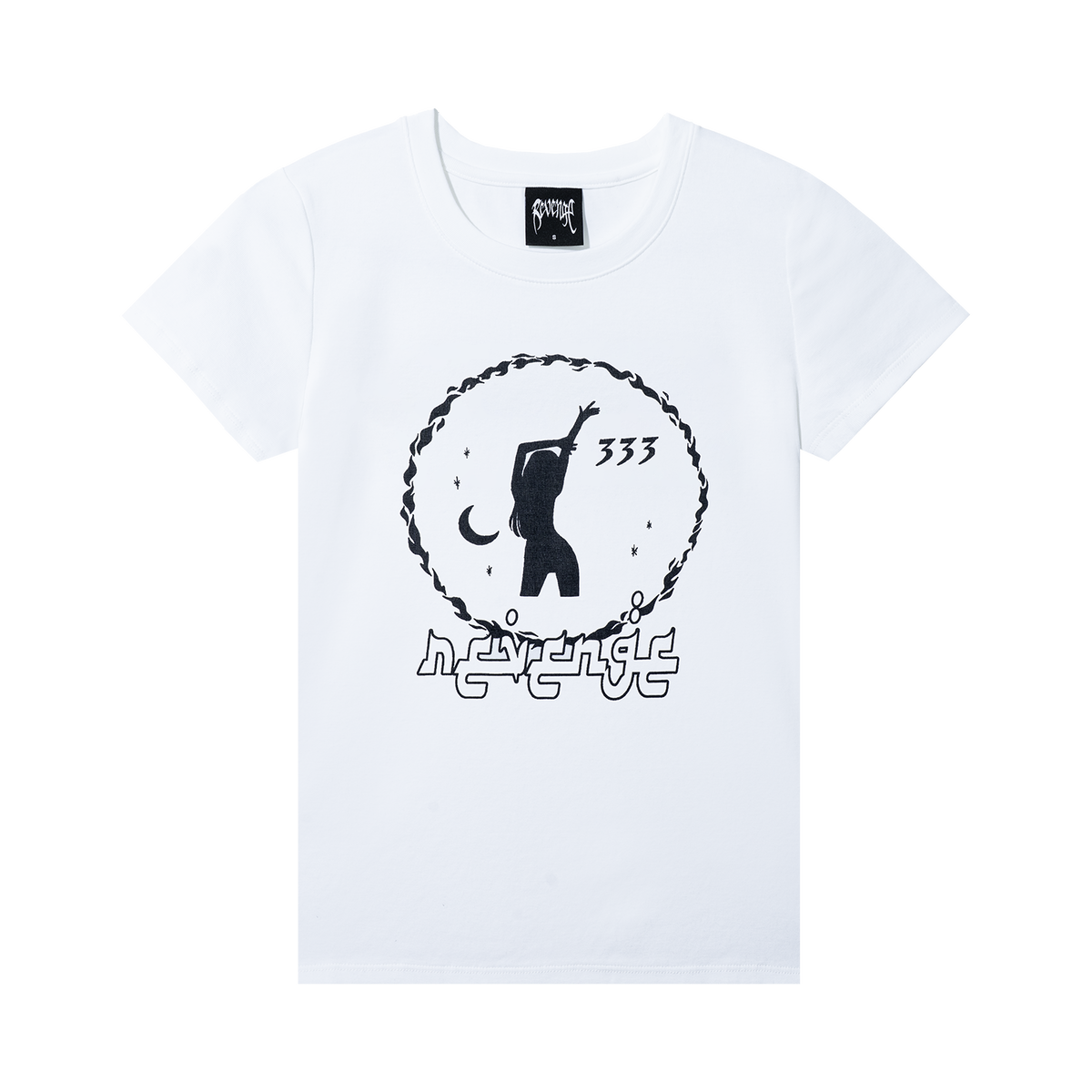 THE MOON, BABY TEE WHITE