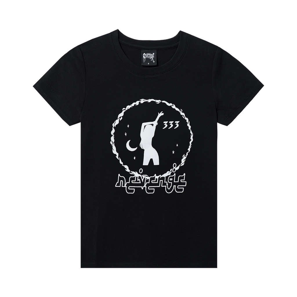THE MOON, BABY TEE BLACK
