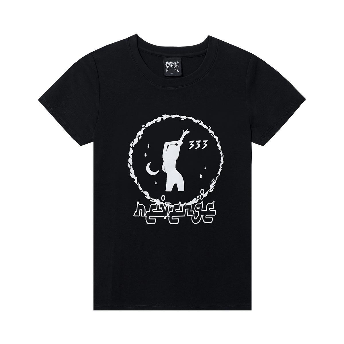 THE MOON, BABY TEE BLACK