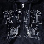 MIRROR BEJEWELED CROPPED ZIP BLACK