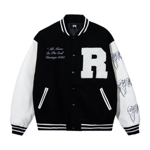 LEGACY VARSITY JACKET BLACK/WHITE – Revenge Official
