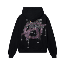 Load image into Gallery viewer, NINE MONTHS RHINESTONE HOODIE BLACK
