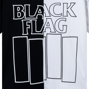 BLACK & WHITE FLAG SPLIT TEE