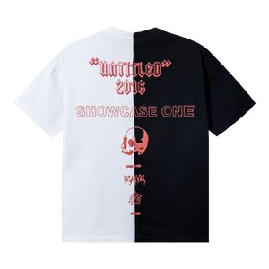 BLACK & WHITE FLAG SPLIT TEE