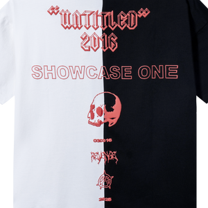 BLACK & WHITE FLAG SPLIT TEE