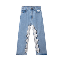 Load image into Gallery viewer, SKULL PATCH DENIM PANT BLACK
