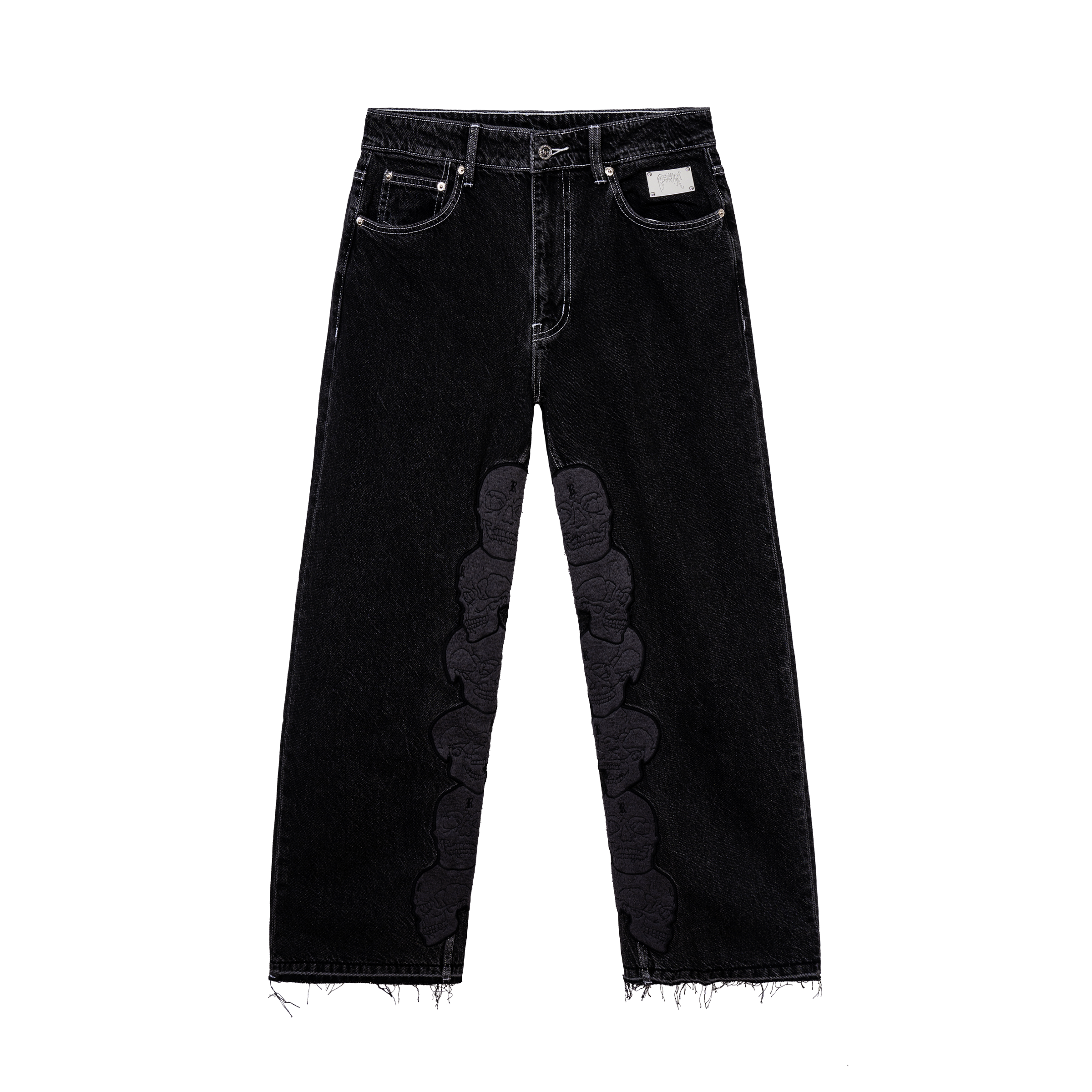SKULL PATCH DENIM PANT BLACK – Revenge Official