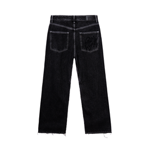 SKULL PATCH DENIM PANT BLACK