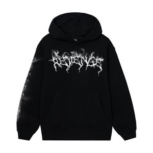 SMOKE LIGHTNING LOGO HOODIE BLACK