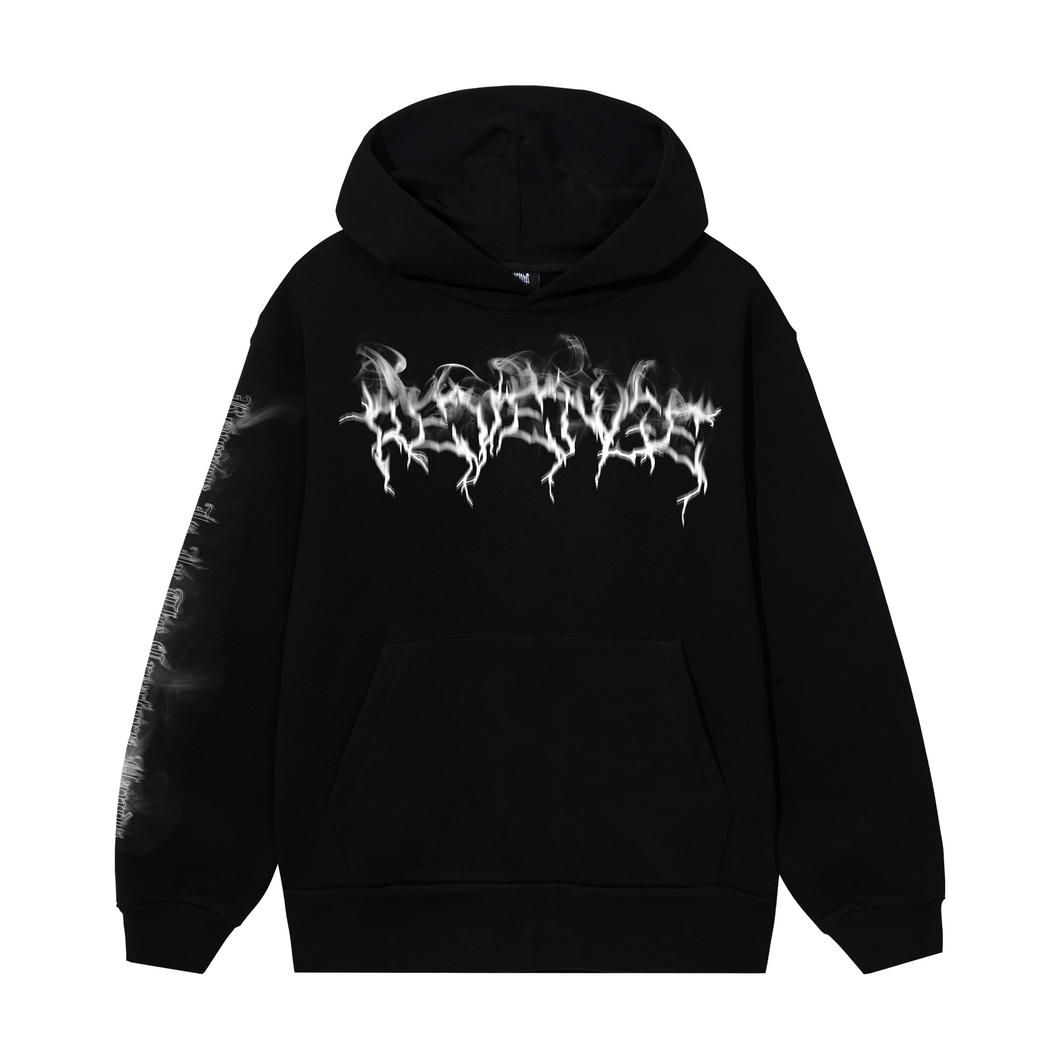 SMOKE LIGHTNING LOGO HOODIE BLACK