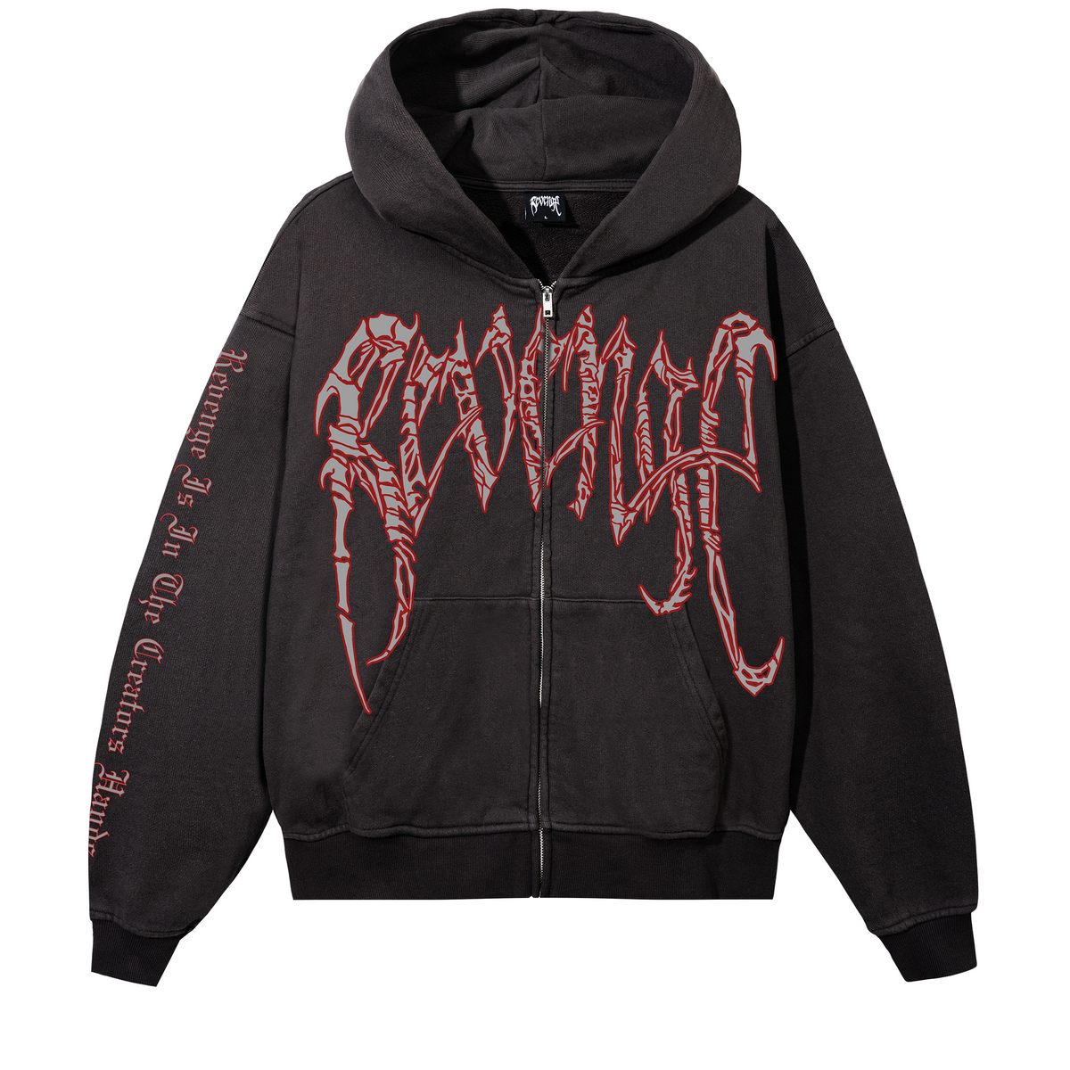 SPINAL ARCH LOGO ZIP WASHED GREY
