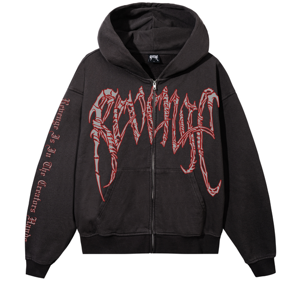 SPINAL ARCH LOGO ZIP WASHED GREY