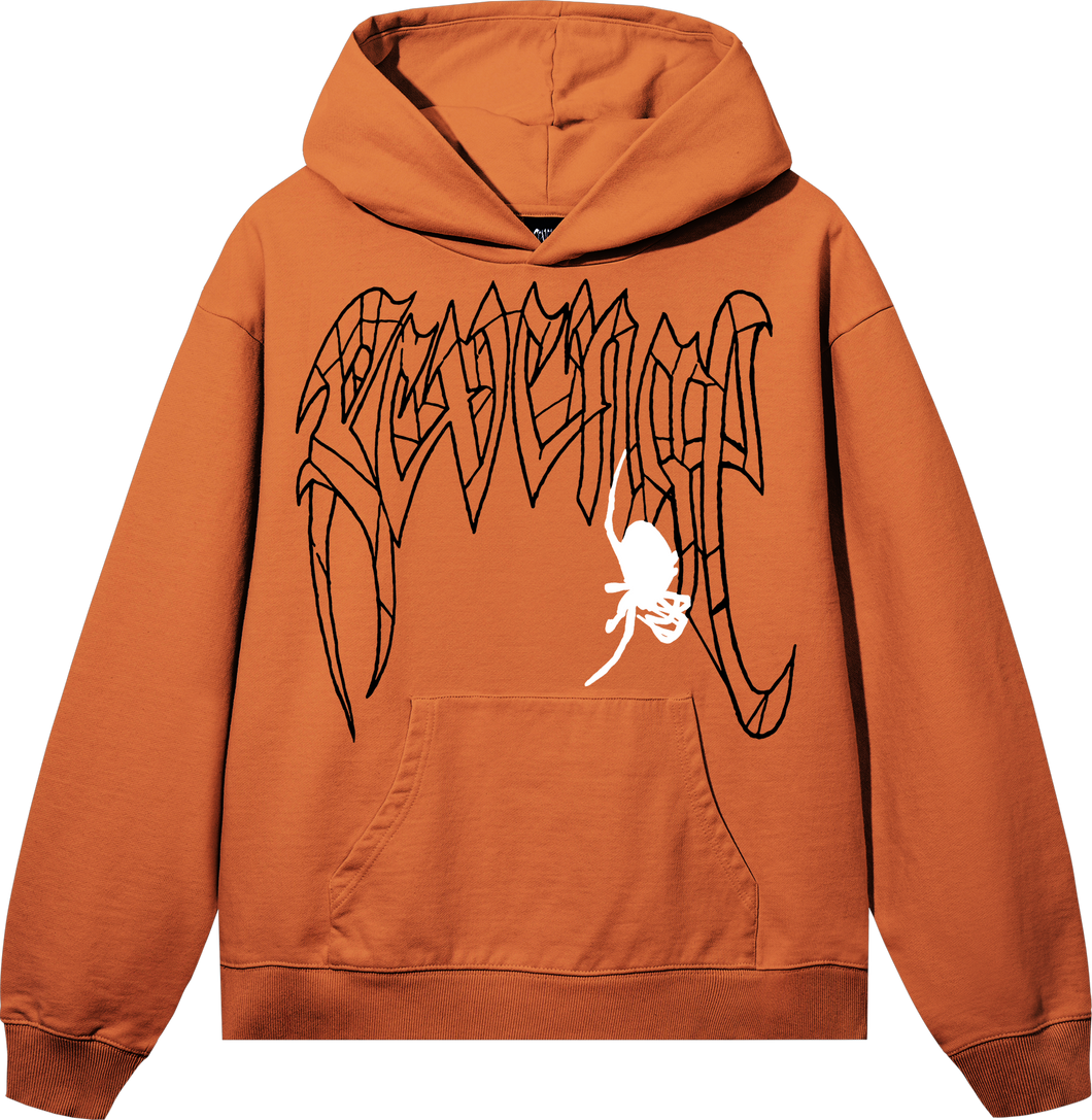 SPIDER ARCH HOODIE ORANGE/WHITE