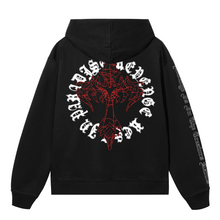 Load image into Gallery viewer, WEB CROSS HOODIE BLACK/RED
